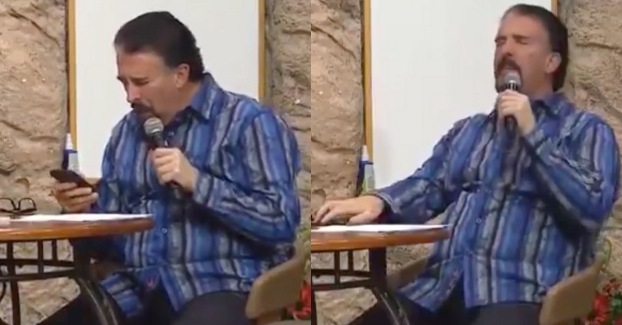 Video Of Preacher Casually Checking His Phone While Speaking In Tongues Has People LOLing Hard
