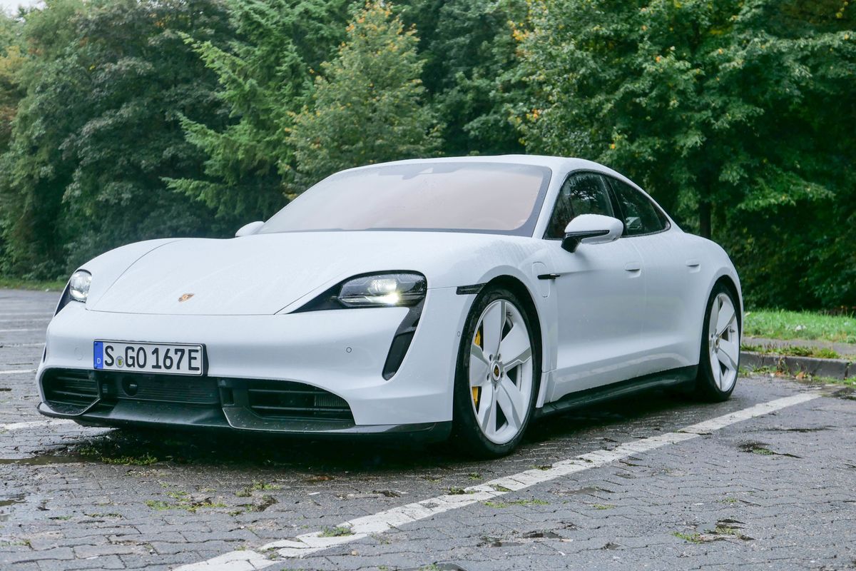 The Porsche Taycan Turbo electric car