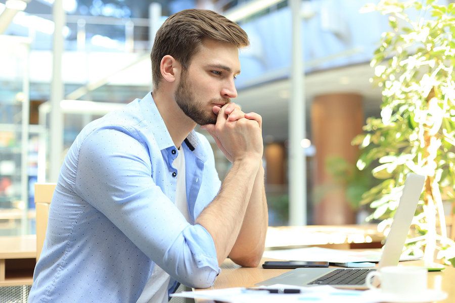 Professional man figuring out his career development plan