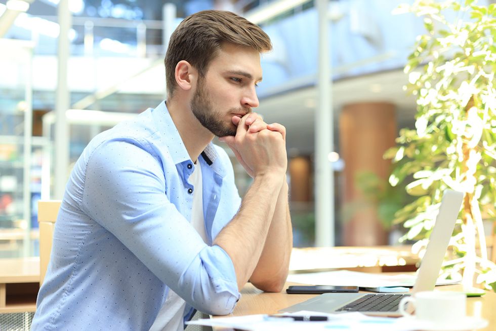 Professional man figuring out his career development plan
