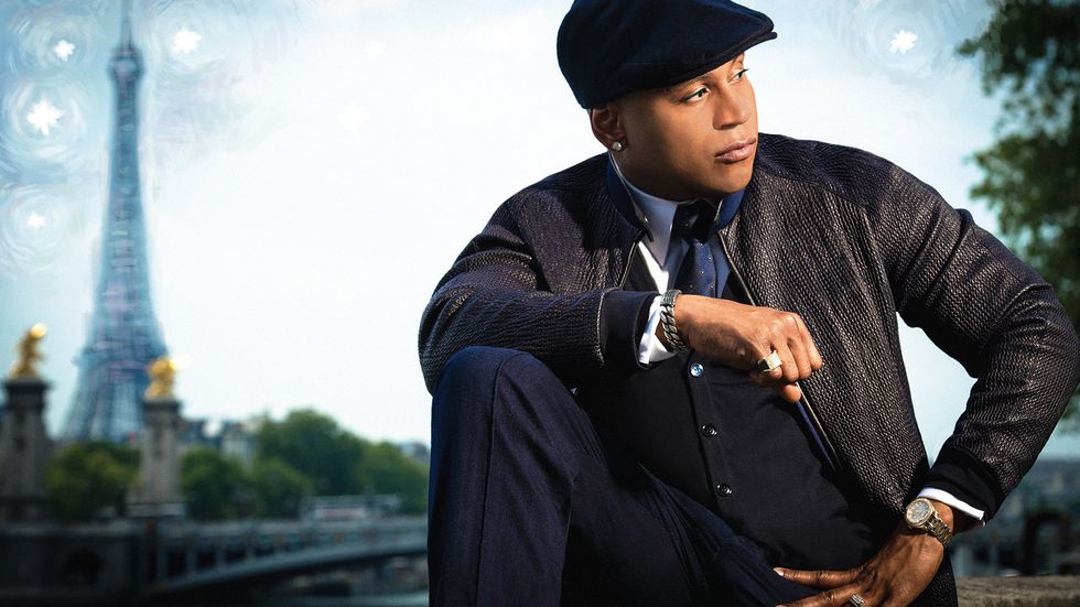 LL COOL J in front of Eiffel Tower