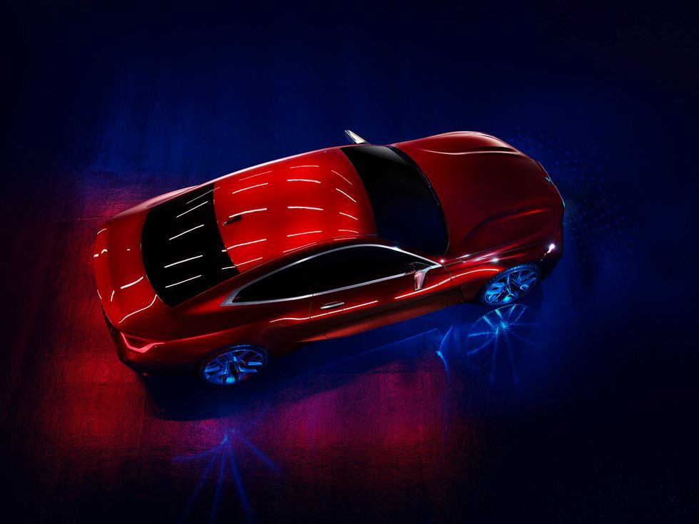 BMW Concept 4 roof top wheels red