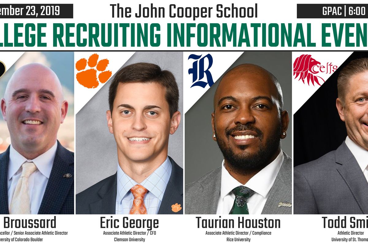 RECRUITING 101: University ADs discuss recruiting on campus of The John Cooper School