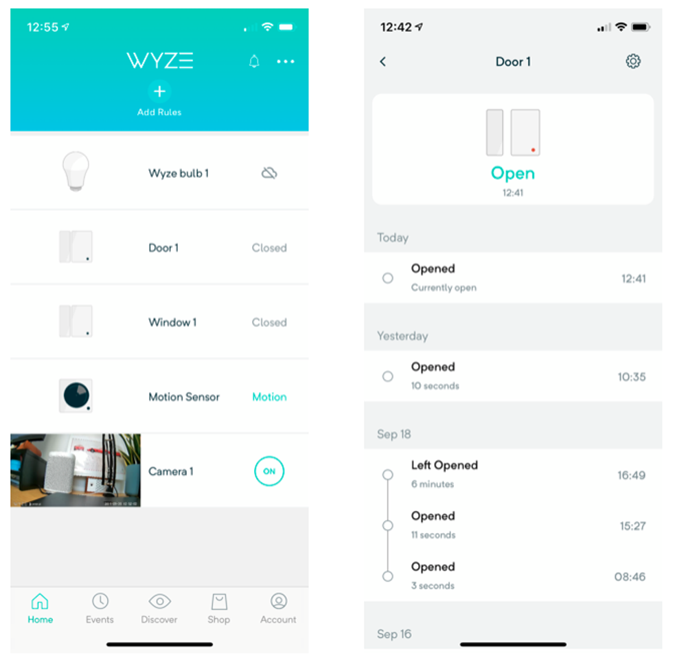 Wyze screenshots