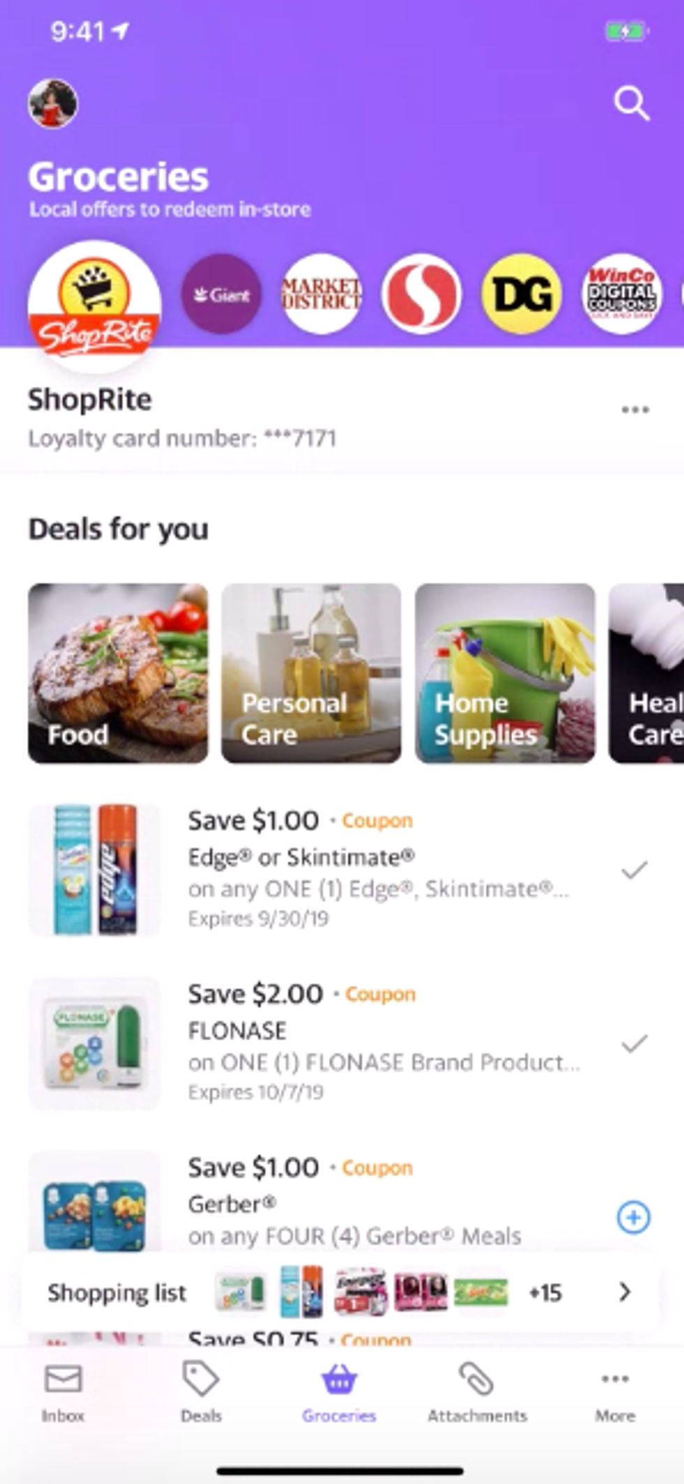 A screenshot from Yahoo Mail