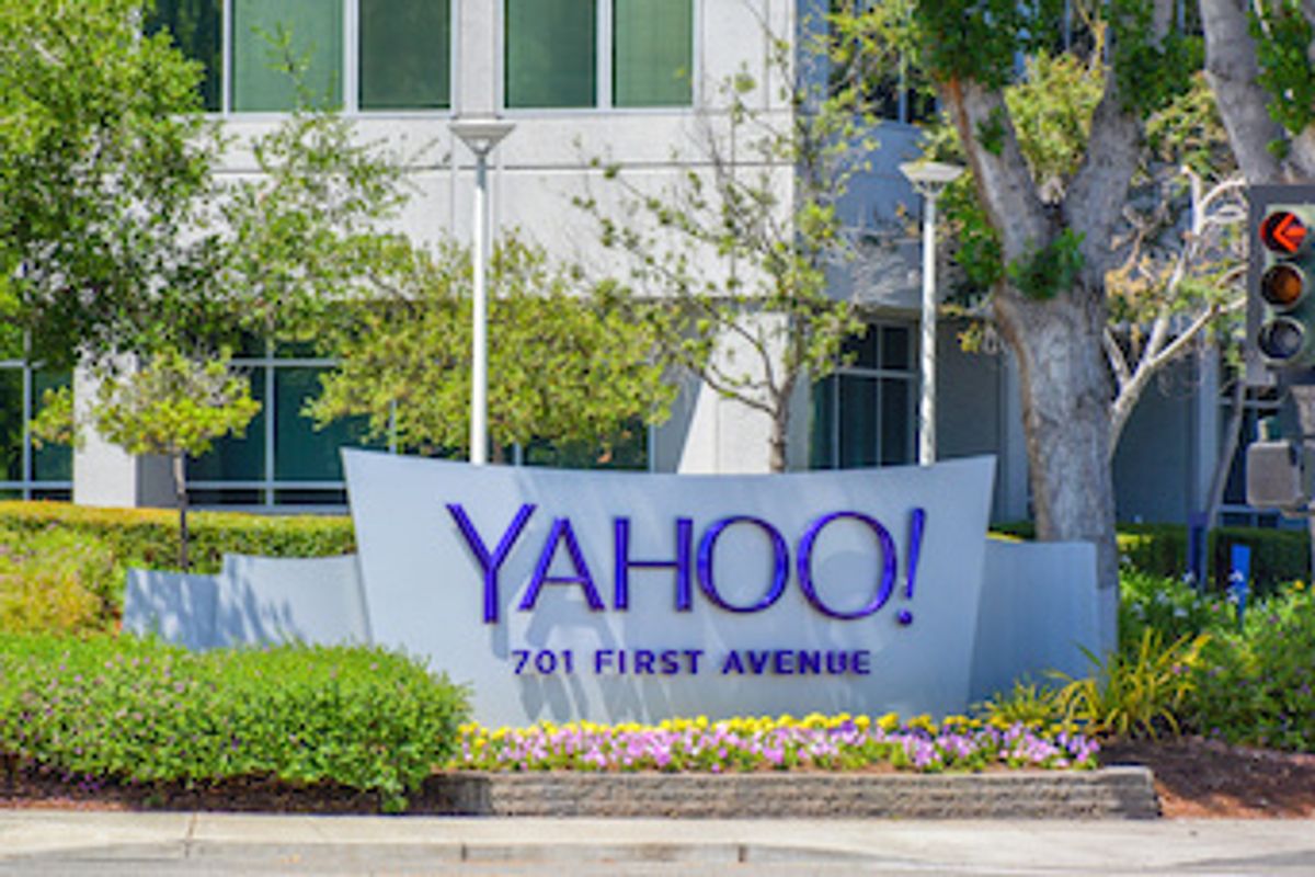 The Yahoo sign at its headquarters in Sunnyvale, Ca.