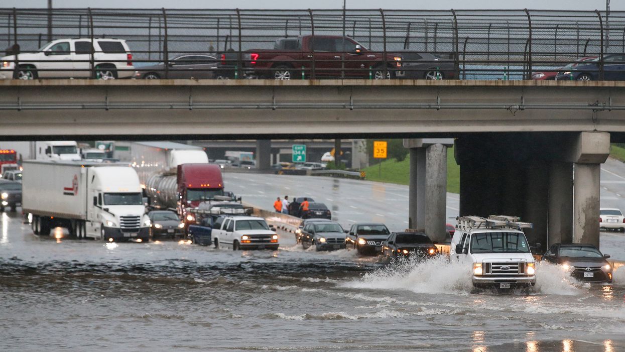 Truck driver feeds Texas drivers stranded on I-10 during Imelda