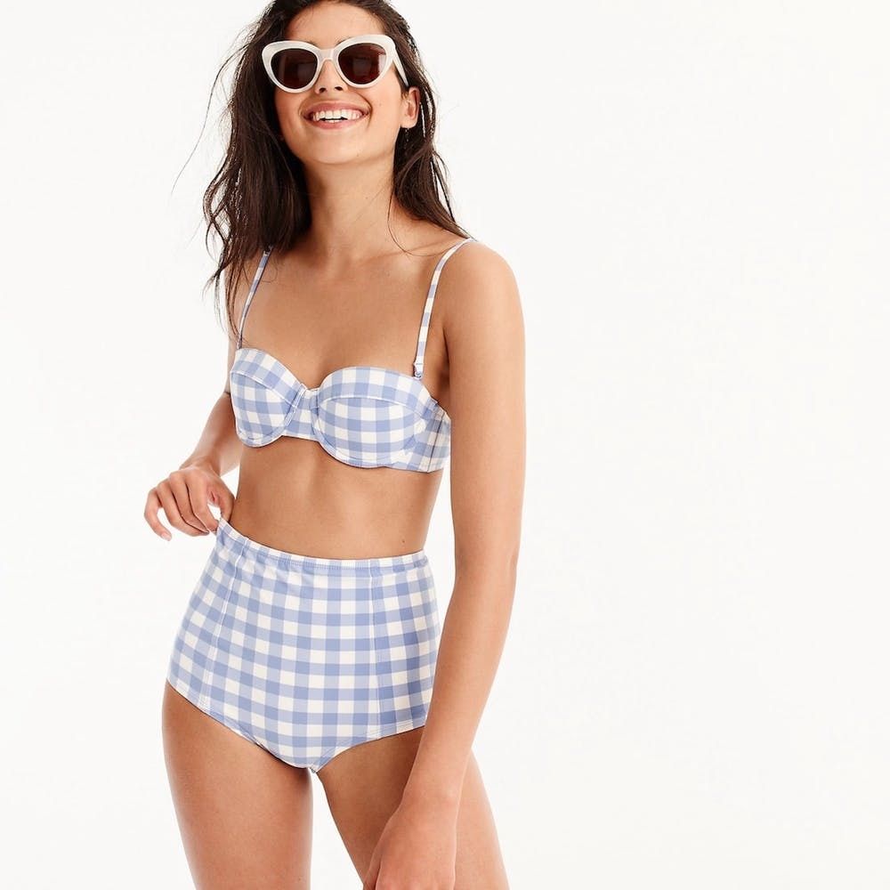 gingham bikini high waisted