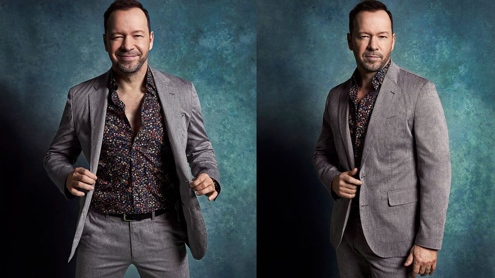 Donnie Wahlberg wearing gray suit