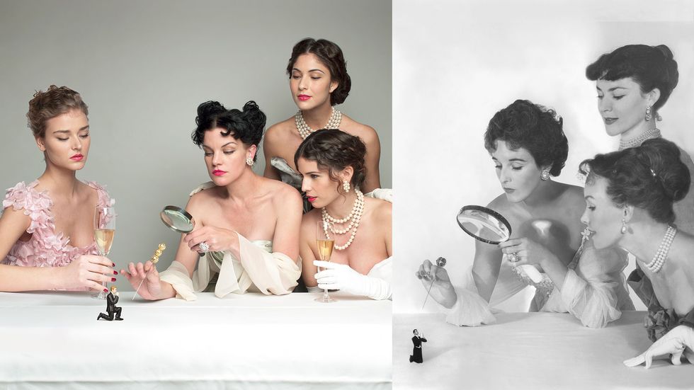Pauley Perrette of Broke recreating a classic photo of Babe Paley and her friends