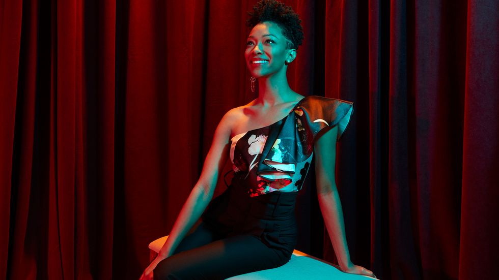 Sonequa Martin Green in one shoulder gown