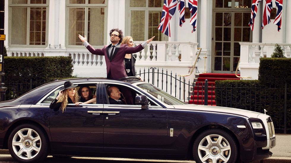 Johnny Galecki of The Big Bang Theory in a moon roof in London