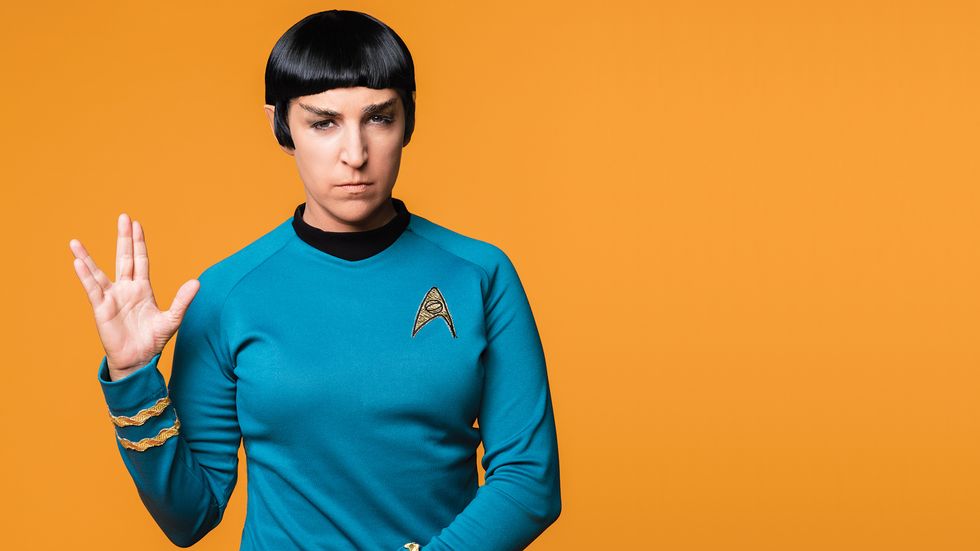 Mayim Bialik of The Big Bang Theory as Spock from Star Trek