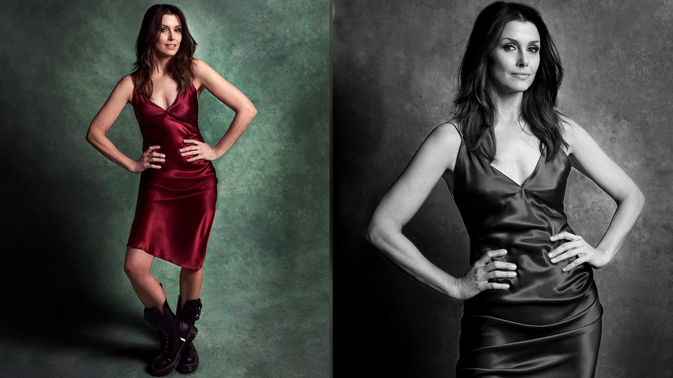 Bridget Moynahan in a red dress
