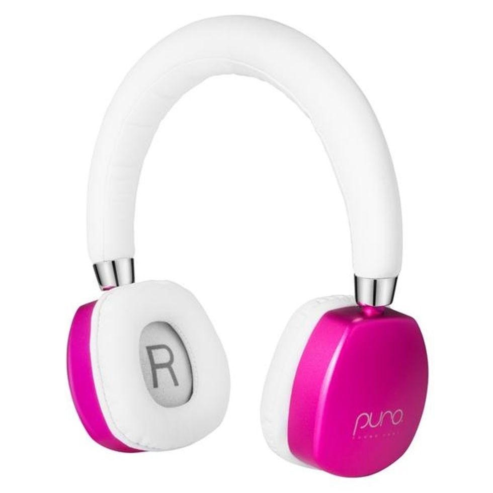 Pink and white headphones from PuroQuiet