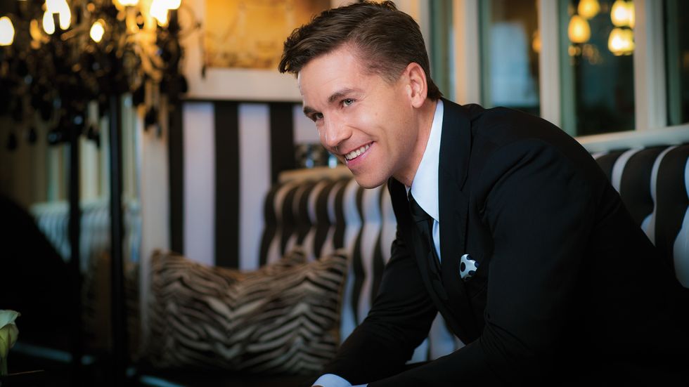 Brian Dietzen of NCIS in black suit