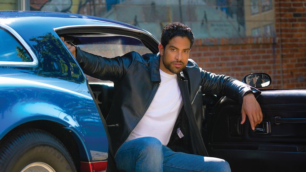 Adam Rodriguez in leather jacket