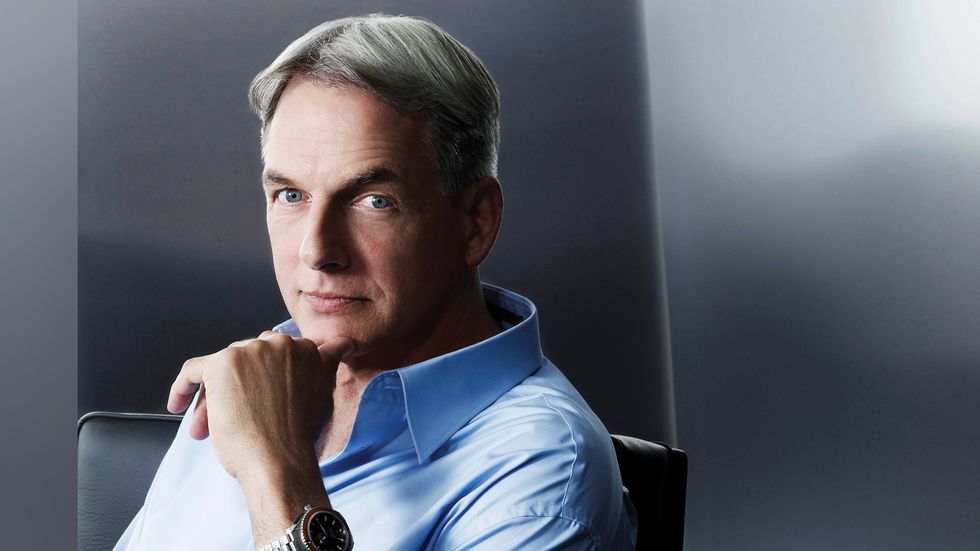 Mark Harmon in blue dress shirt