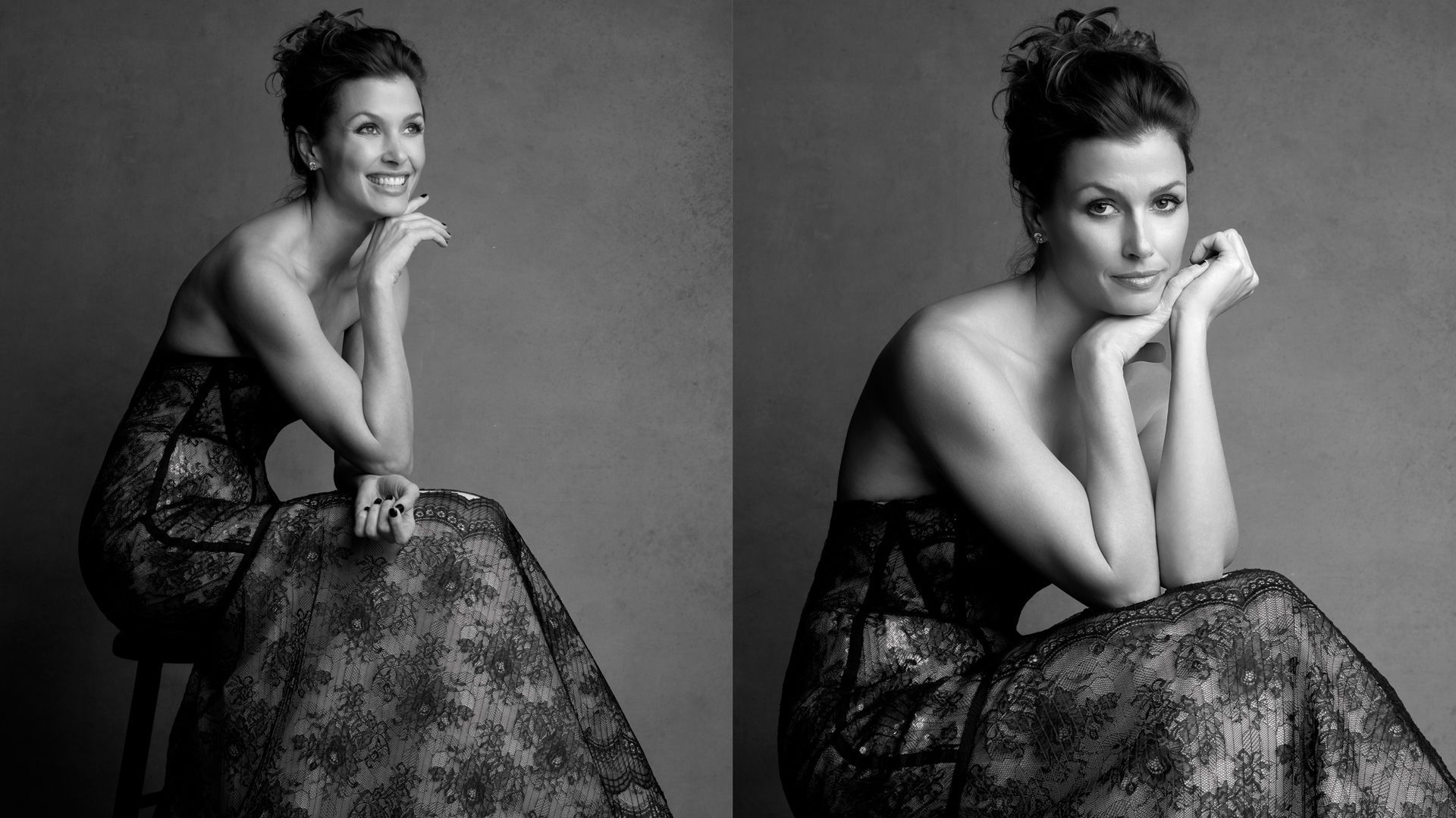 Bridget Moynahan in an elegant lace dress