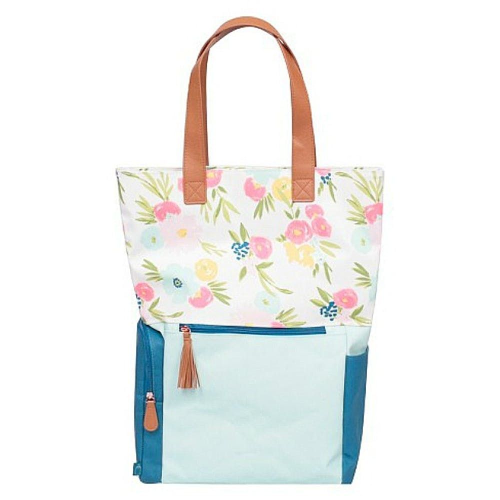 cloud island floral tote diaper bag