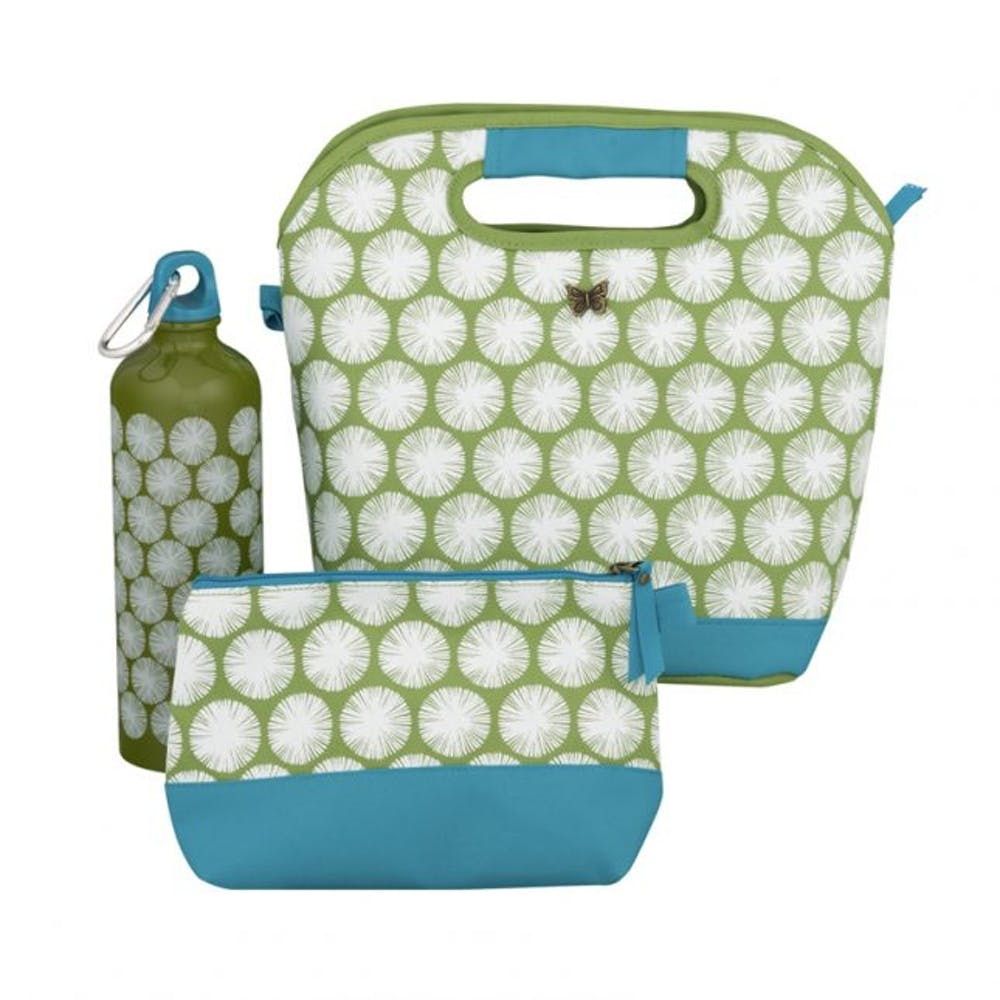 insulated lunch box with water bottle holder