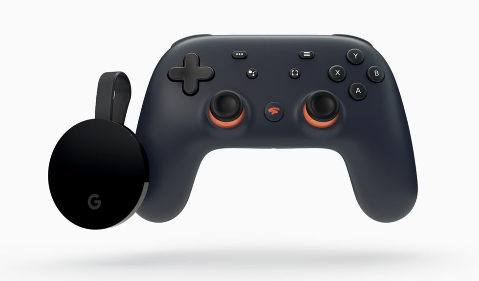 Google Stadia game pad and Chromecast Ultra