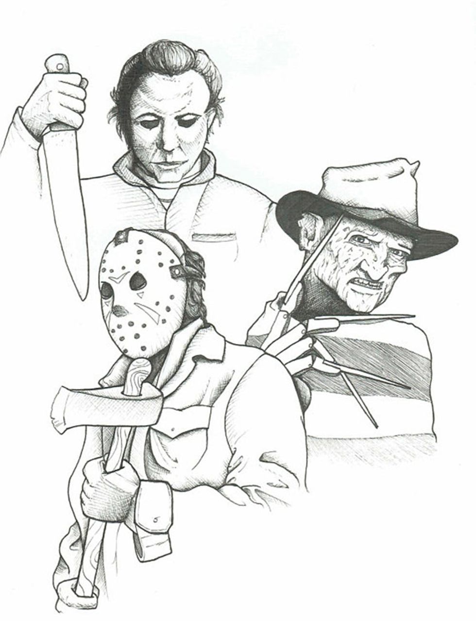 Horror Movie Coloring Pages Sketch Coloring Page