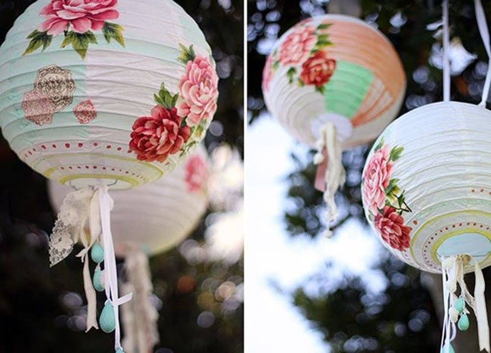 floral paper lanterns