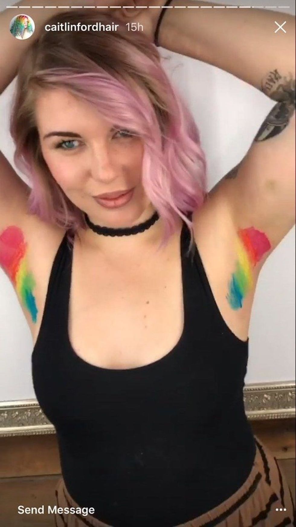 This Hairstylist Dyed Her Bff S Armpits Rainbow To Celebrate Pride