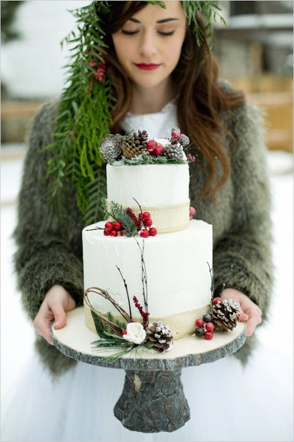 pinecone cake topper