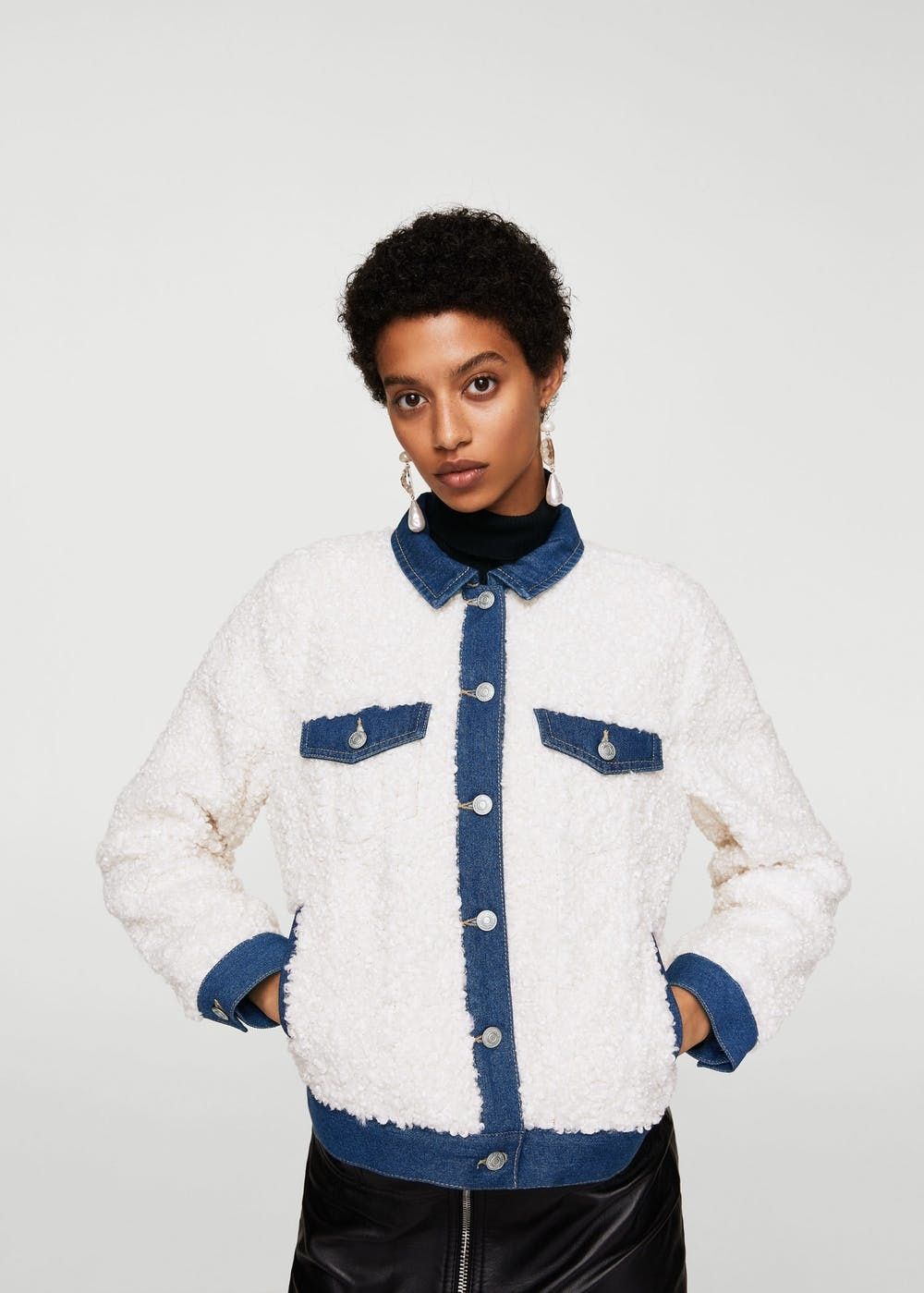 denim snuggle long jacket