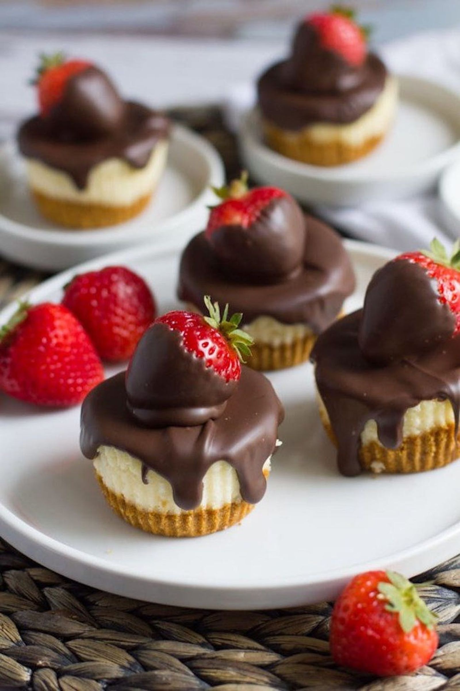 Chocolate Covered Strawberry Cheesecake Valentine's Day Dessert Recipe
