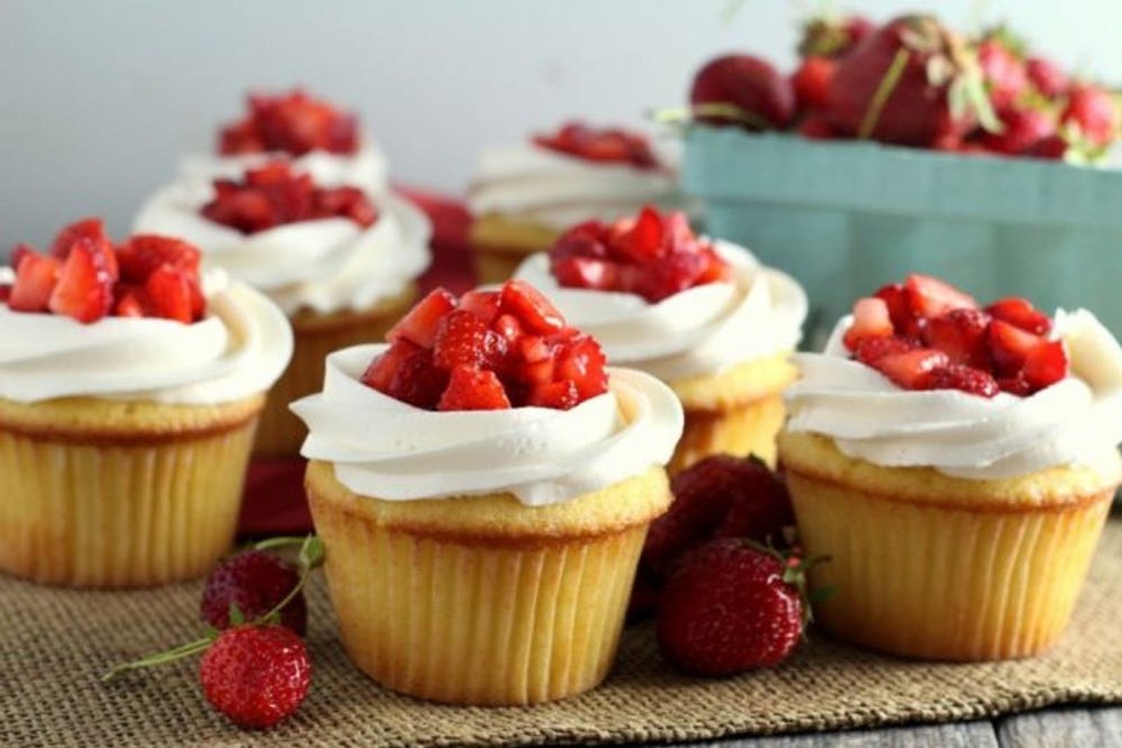 Strawberry Shortcake Cupcakes Valentine's Day Dessert Recipe