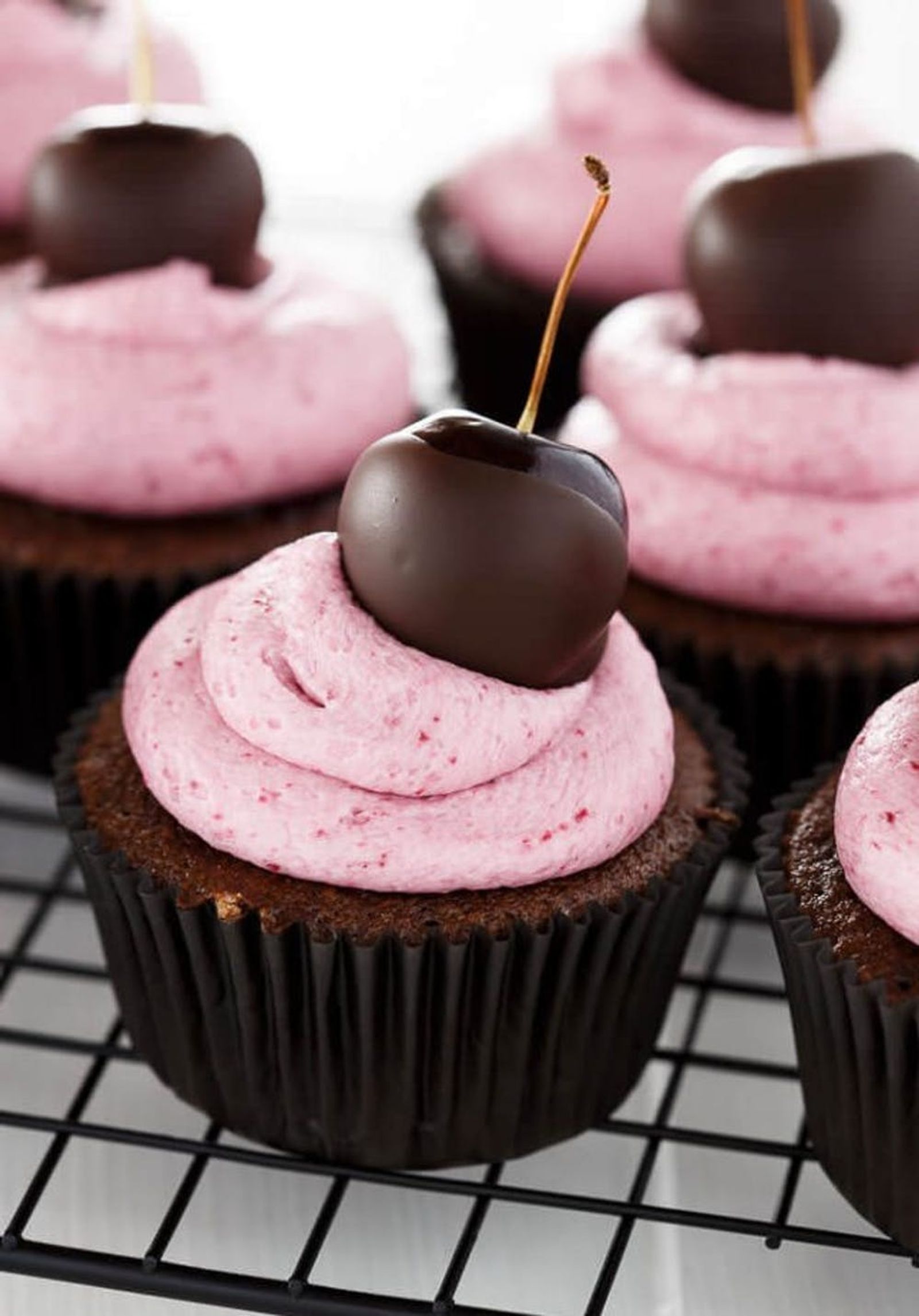 Chocolate Cherry Cupcakes Valentine's Day Dessert Recipe