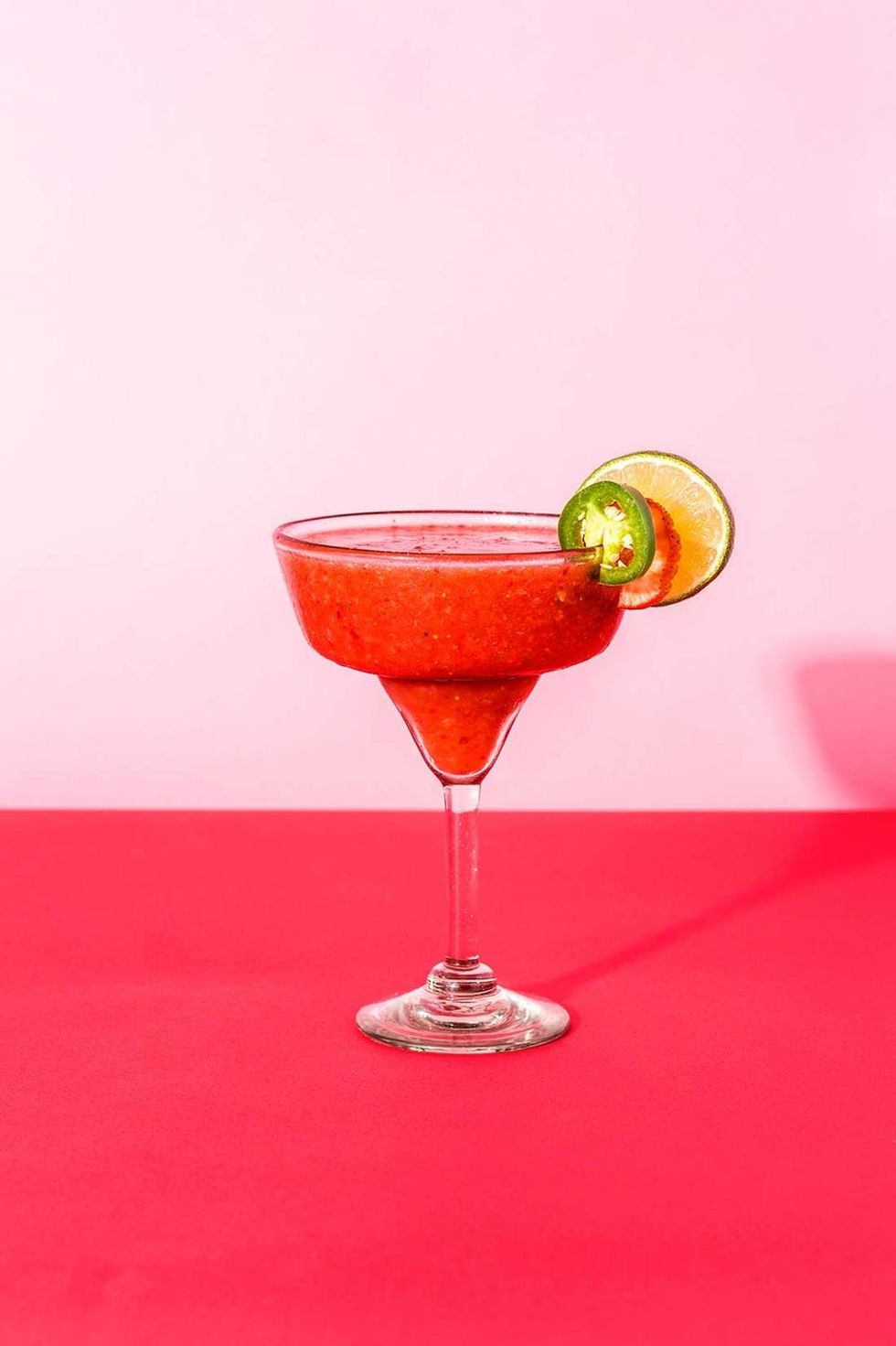 Valentine's Day Strawberry Jalape\u00f1o Margaritas Recipe