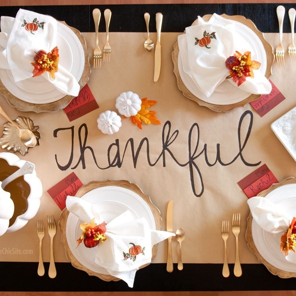 How to DIY a LastMinute Thanksgiving Table Runner Brit + Co