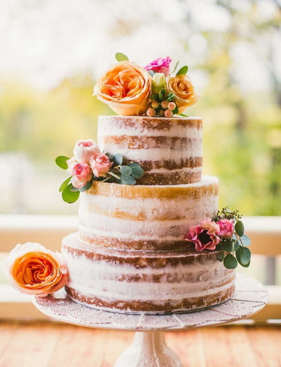 15 Gorgeous Naked Wedding Cakes Perfect For Fall Nuptials Brit Co