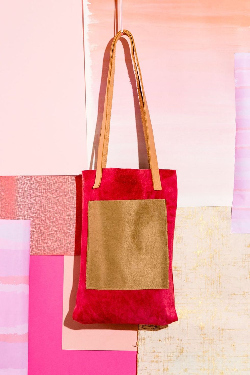 Keep Up With Runway Trends With This DIY Suede Patch Bag Brit + Co