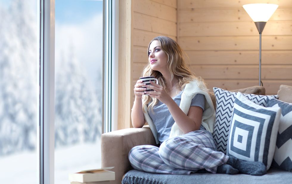 Young professional takes some time to relax the day before her interview.