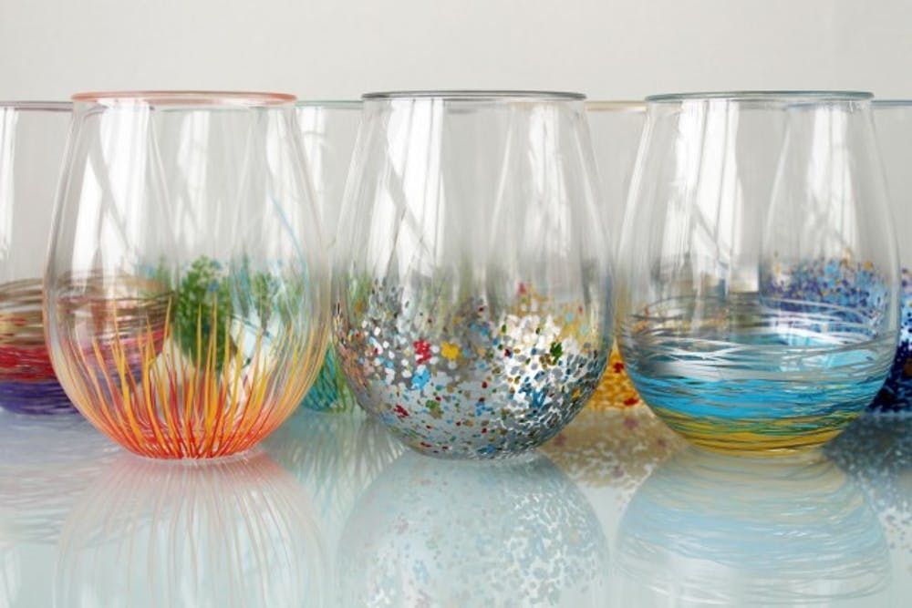 coloured drinking glasses glassware