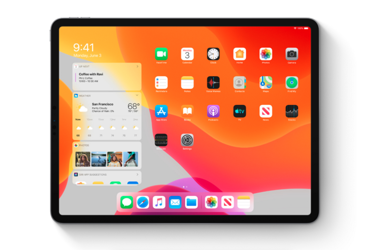 Photo of an iPad Pro running iPadOS