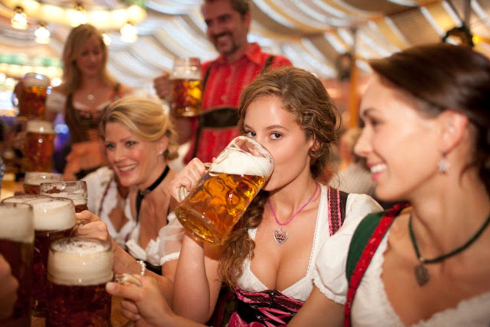 Women Enjoying the Festivities at Oktoberfest 2015