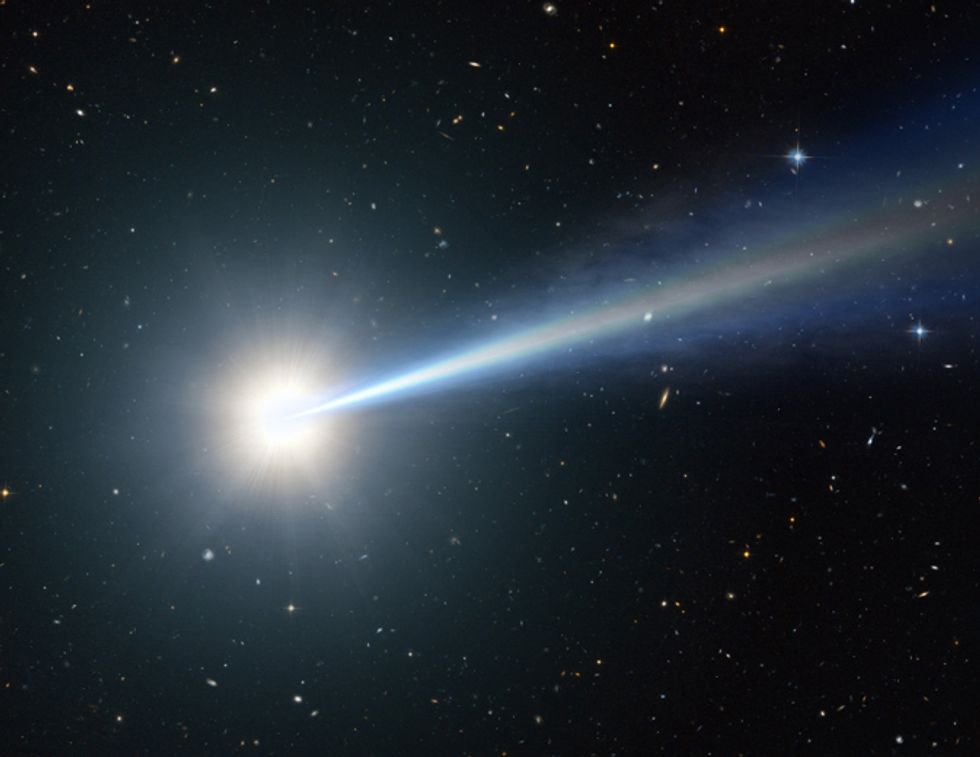 The Earliest Quasar Ever Observed Vastly Outshines Its Entire Galaxy