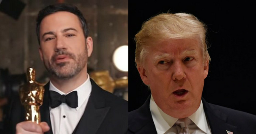 Jimmy Kimmel Just Responded to Donald Trump's 'Lowest Rated Oscars' Tweet, and It Hits Him Where It Hurts the Most