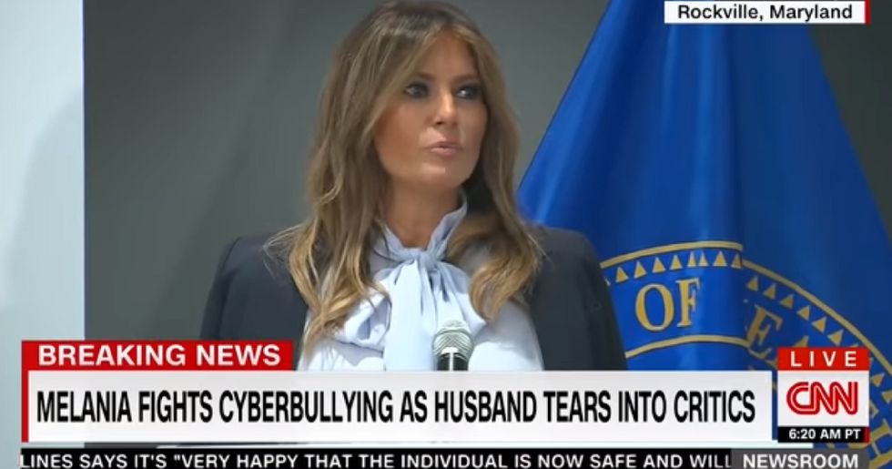Melania May Have Just Taken a Swipe at Her Husband During Her Speech Against Cyberbullying