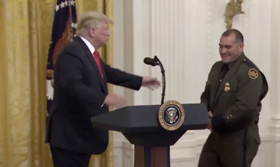 Donald Trump Is Getting Called Out for the Way He Just Introduced a Hispanic American Border Patrol Agent at a White House Event