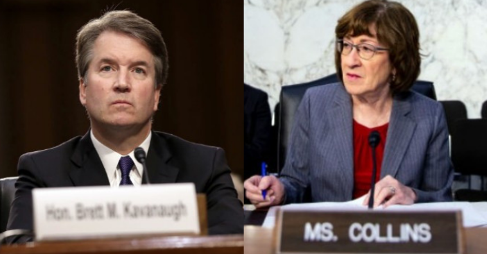 Newly Released E-mail Appears to Show Brett Kavanaugh Lied to Susan Collins That Roe V. Wade Is 'Settled Law', and Collins Just Responded