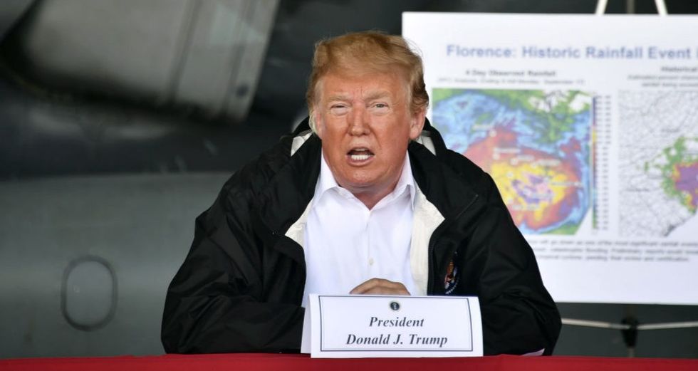 Donald Trump Just Managed to Make His Visit With Hurricane Florence Victims About Himself, Because of Course He Did