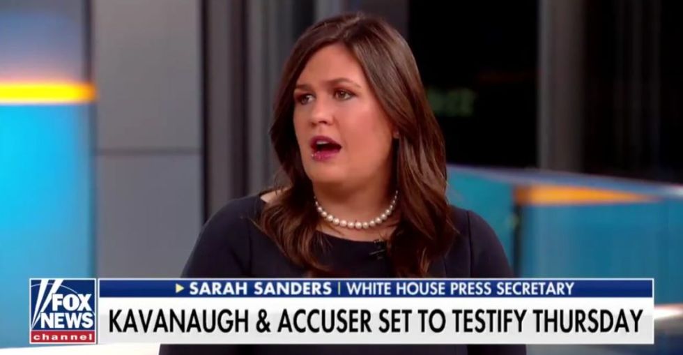 Sarah Sanders Went on Fox News to Complain About How Democrats Are Treating Brett Kavanaugh, and People Can't Even With Her Hypocrisy