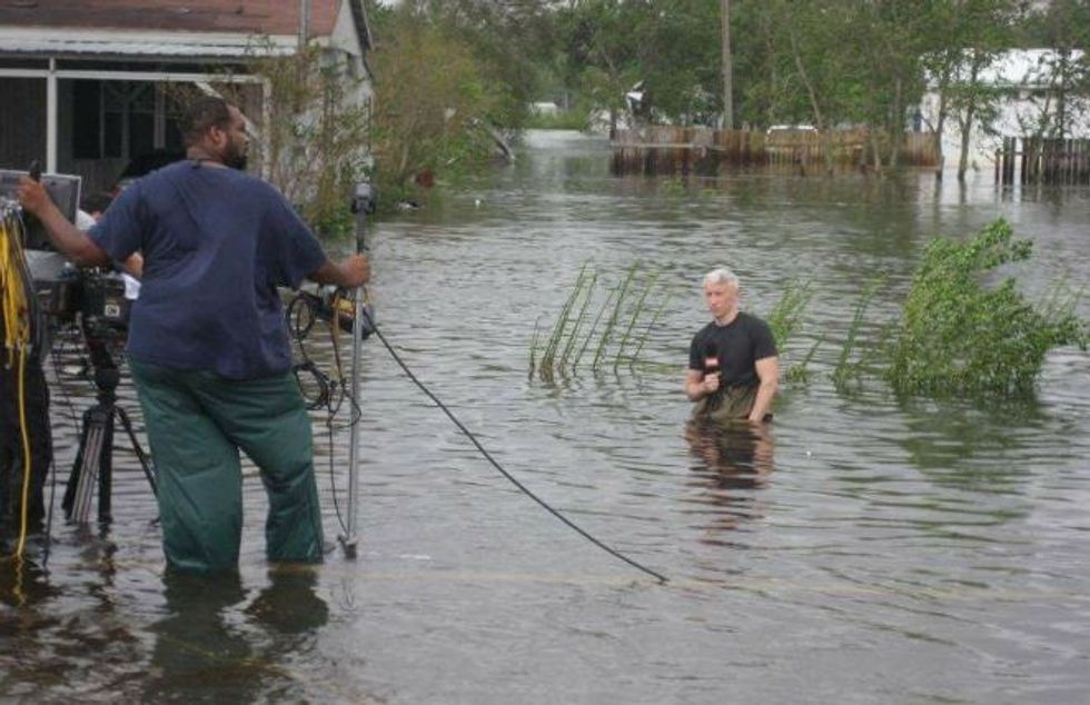 Conservatives Are Spreading a False Meme Accusing Anderson Cooper of Faking Hurricane Coverage, and Now They're Getting Called Out